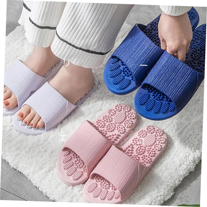 Anti Slip Massage Slippers For Indoor Outdoor Home Travel Hotel Size 6 Dark Blue - Image 5