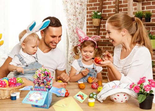 HEYINSHEN 3D Easter Pop Up Cards Happy Easter Pop Up Cards for Kids Easter Eggs Bunny Flower Greeting Card with Envelopes Spring Greeting Card Easter Gifts for Kids Boy Girl Son Daughter Granddaughter - Image 4
