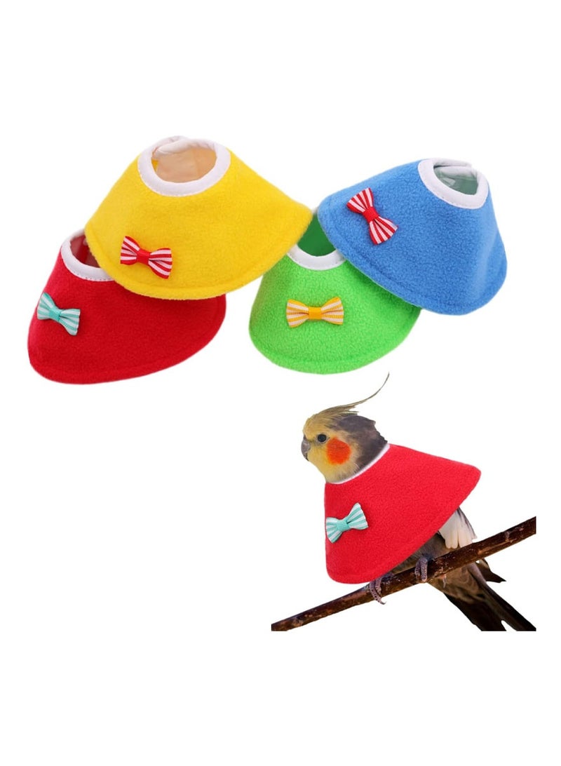 روكاوات أطواق الطيور إليزابيث، 4 قطع من وشاح جلد الببغاء والكوكاتيل وعباءة مضادة للعض وطوق حماية مضاد للنقر وإكسسوارات العناية بالطيور الأليفة (مقاس M) - Image 1