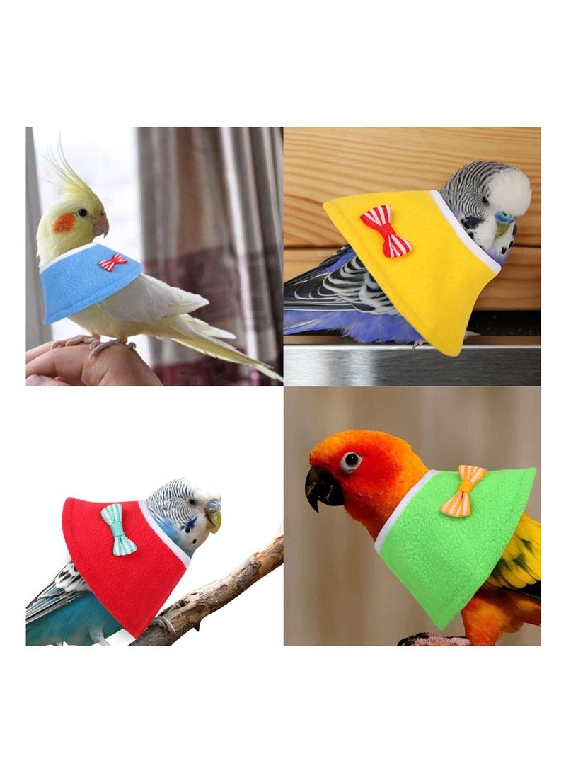 روكاوات أطواق الطيور إليزابيث، 4 قطع من وشاح جلد الببغاء والكوكاتيل وعباءة مضادة للعض وطوق حماية مضاد للنقر وإكسسوارات العناية بالطيور الأليفة (مقاس M) - Image 3