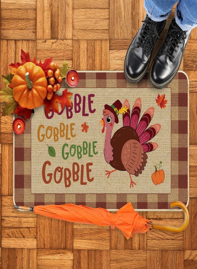 TREWAVE Holiday Entrance Rug Indoor Doormat Seasonal Rugs Fall Thanksgiving Decoration Door Mat Gobble Turkey Non-Slip and Washable Kitchen Floor Mat for Indoor Outdoor Home Entryway 17 x 29 Inch (Turkey-02) - Image 5