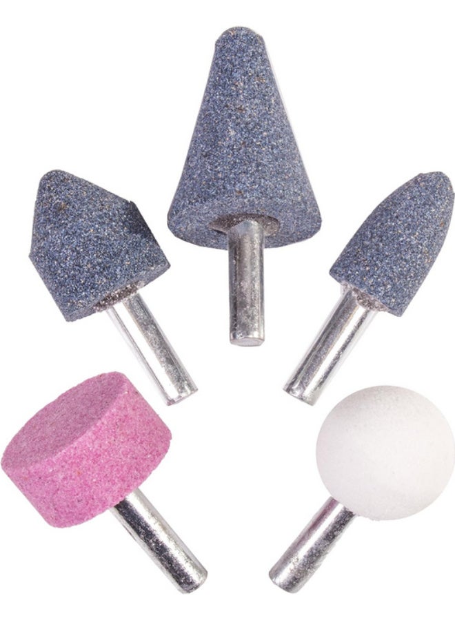 5-Piece 1/4-Inch Hinged Grinding Stone Set for Cleaning and Polishing Hard Metals and Plastics