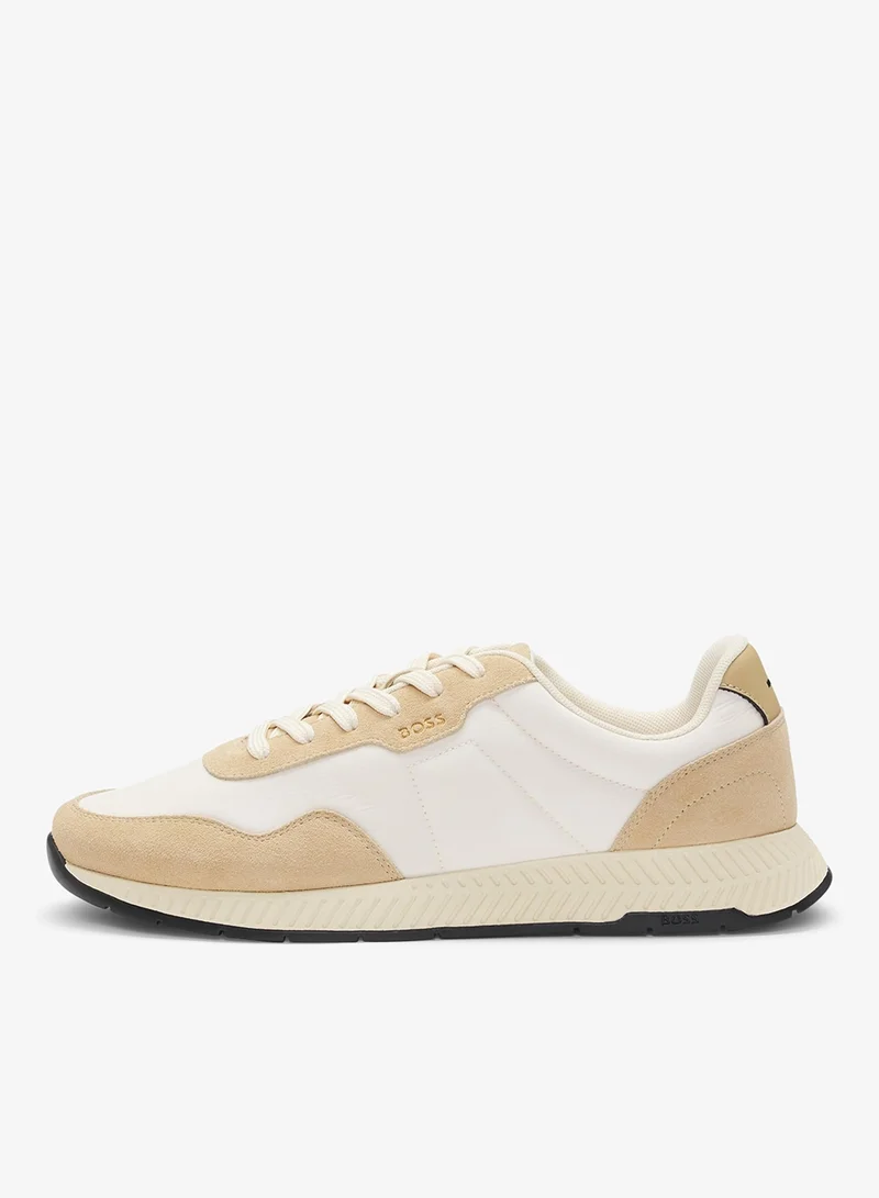 BOSS  Mixed-material trainers with suede trims for Men | Best Price UAE