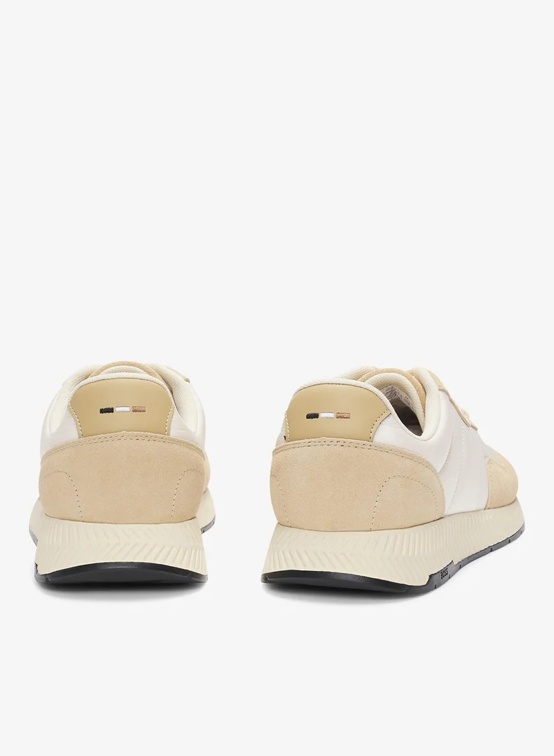 BOSS Mixed-material trainers with suede trims