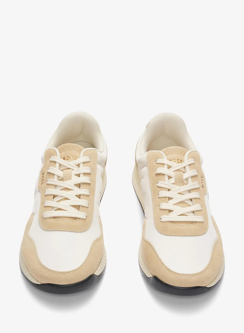 BOSS  Mixed-material trainers with suede trims for Men | Best Price UAE