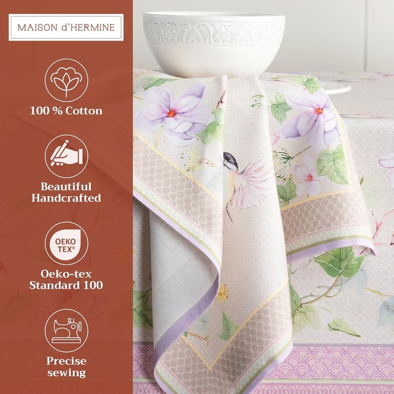Maison d' Hermine Maison d Hermine Cloth Napkins Set of 4 100 Cotton Everyday Reusable Square Napkins Cloth Washable Dinner Party Wedding Restaurant SpringSummer Magnolia Mornings 20 x 20 - Image 2
