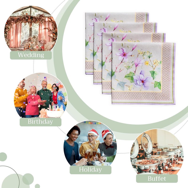 Maison d' Hermine Maison d Hermine Cloth Napkins Set of 4 100 Cotton Everyday Reusable Square Napkins Cloth Washable Dinner Party Wedding Restaurant SpringSummer Magnolia Mornings 20 x 20 - Image 5