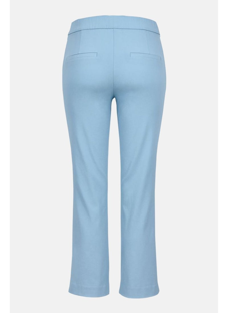 Tchibo Women Regular Fit Stretchable Trouser Pants, Light Blue  - Image 5