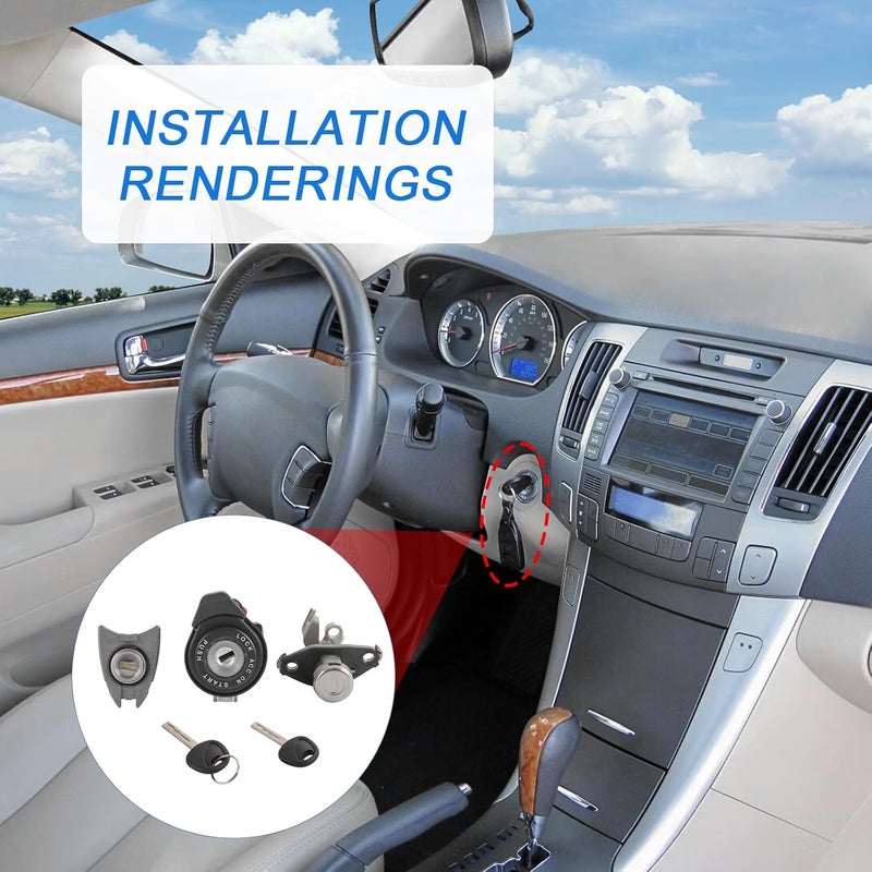 DICMIC Full Lock Cylinder Set for Hyundai Sonata - Image 4