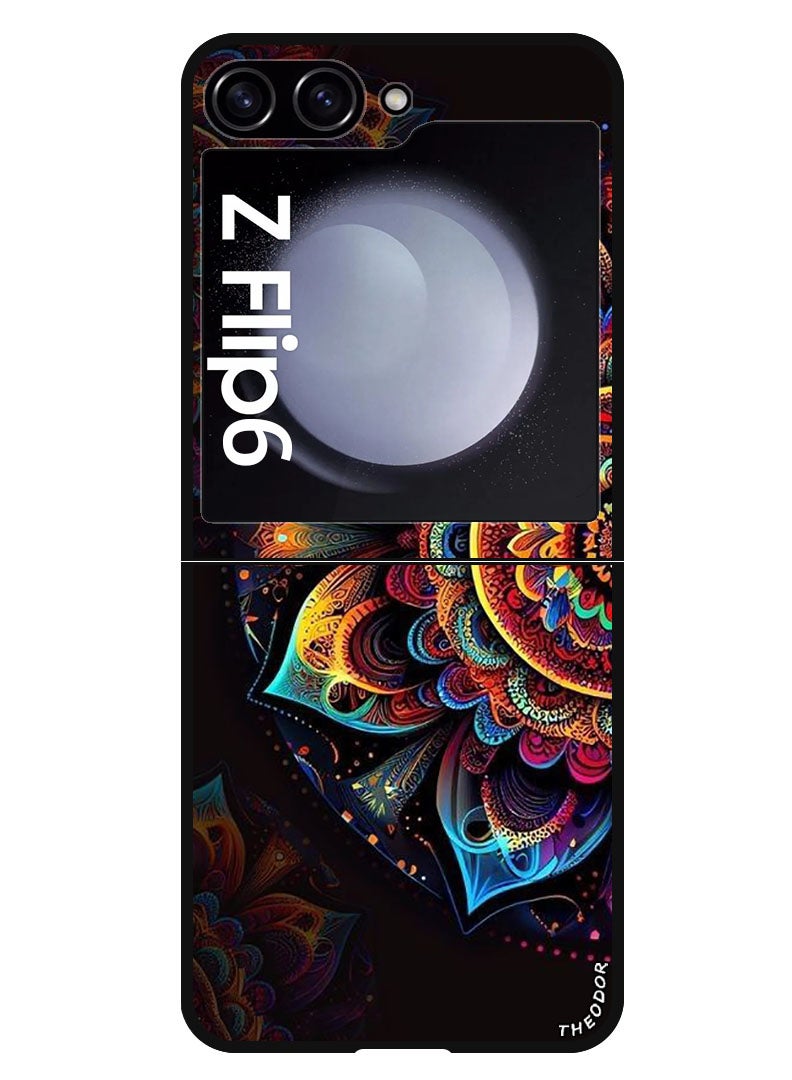 Theodor غطاء واقي مضاد للخدش ومقاوم للصدمات لجهاز سامسونج جالاكسي زد فليب 6 مزهر ملون - Image 1