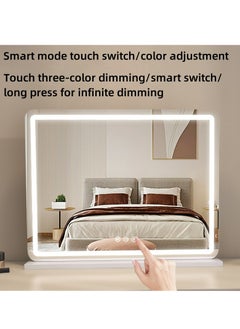 Joyelink Lighted Makeup Mirror, LED Vanity Mirror, Smart Touch 3 Color Light, Painted Metal Frame, USB Charging Port, Tabletop Makeup Mirror (22.8"L x 18.1"W)  - Image 5