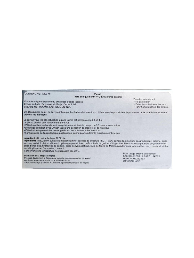 VWash Intimate Hygiene Wash (200 ml) - Image 2