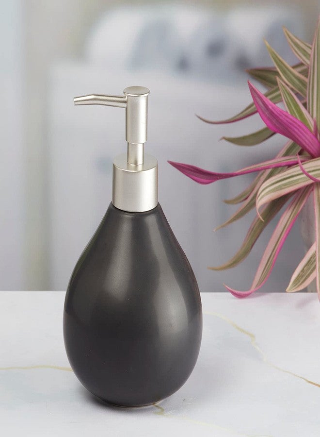 Kookee Ceramic Soap Dispenser with Pump for Kitchen, Bathroom, & Wash Basin, Designer Refillable for Liquid Handwash, Shampoo & Lotion, Leakproof, Set of 1 (8013) - Image 4