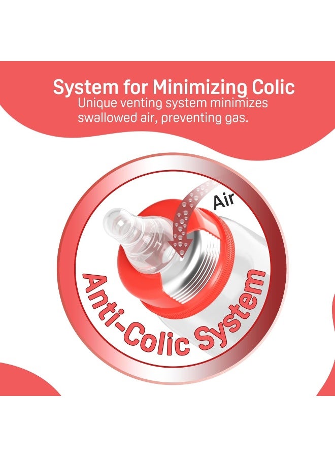 pigeon Flexible Glass Nursing/Feeding Bottle With Added Nipple L, For 9+ Month Babies, Borosilicate Nursing/Feeding Bottle for Babies, BPA Free, BPS Free,  Red, 240 ml - Image 3