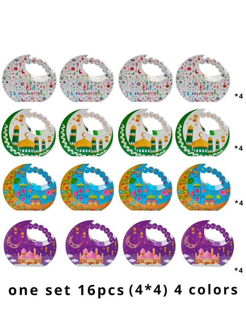 Genetic 16pcs Eid Mubarak Moon-Shape Paper Gift Box With Handle - Image 1