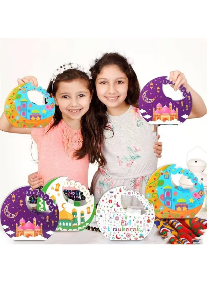 Genetic 16pcs Eid Mubarak Moon-Shape Paper Gift Box With Handle - Image 2