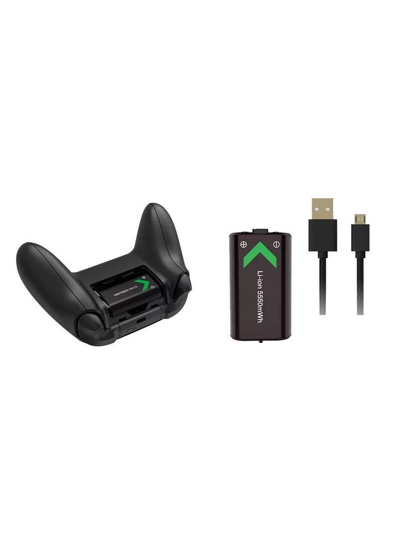 دوبي - بطارية قابلة لإعادة الشحن بسعة 5,500 مللي أمبير/ساعة مع كابل MicroUSB بطول 3 أمتار لجهاز Xbox Series S و Xbox Series X، لون أسود - Image 1