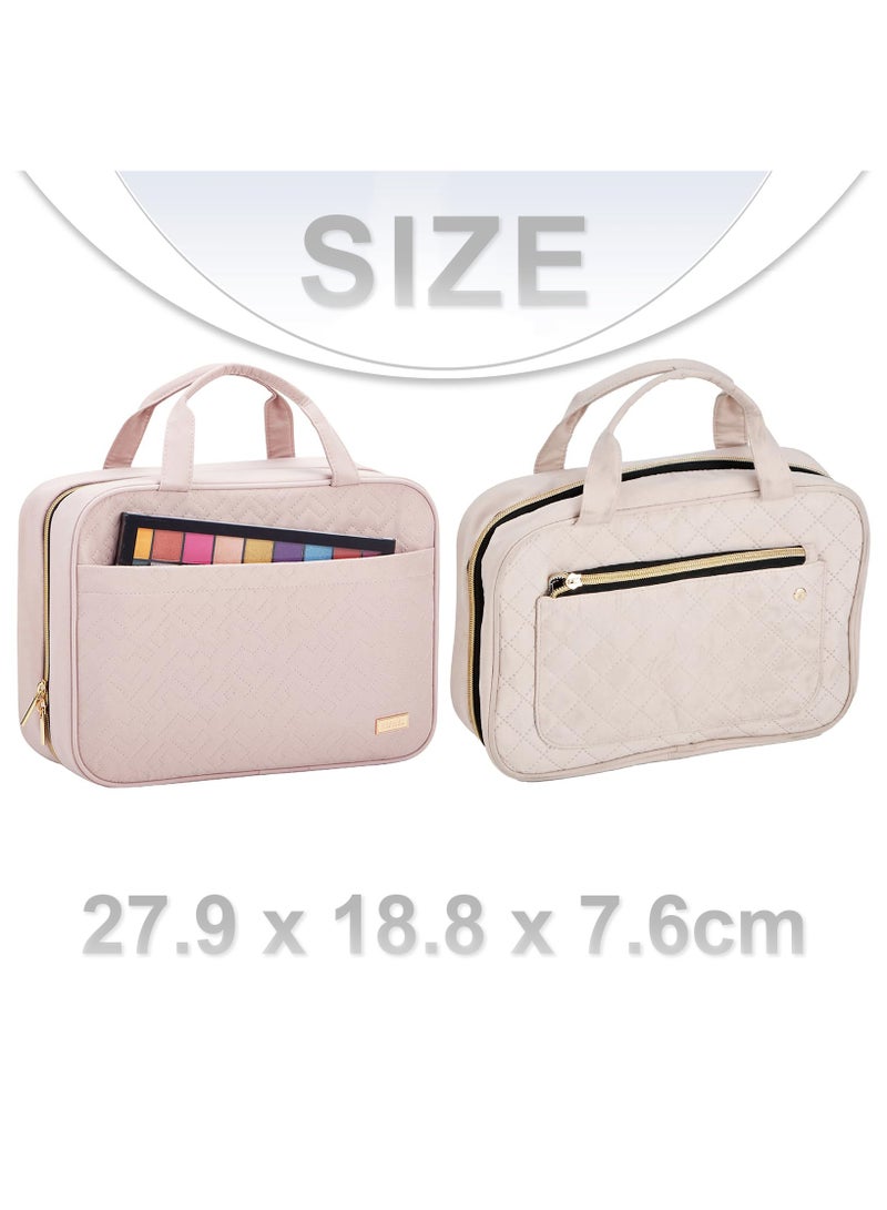 حقيبة أدوات الزينة للسفر للنساء، منظم محمول معلق لشامبو كامل الحجم، بلسم، مجموعة فرش، إكسسوارات مكياج - Image 2