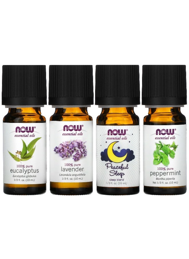 Now Foods NOW Foods, Solutions, Let There Be Peace & Quiet, Relaxing Essential Oils Kit, 4 Bottles, 1/3 fl oz (10 ml) Each  - Image 1