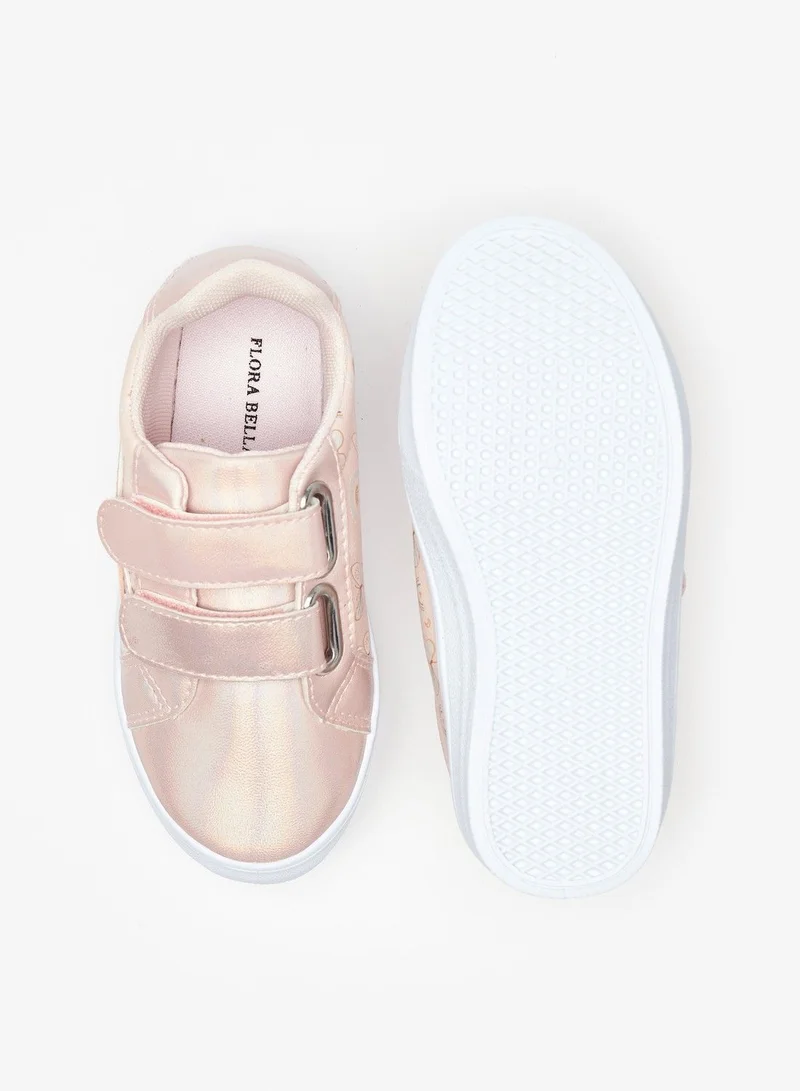 فلورا بيلا Butterfly Print Sneakers with Hook and Loop Closure