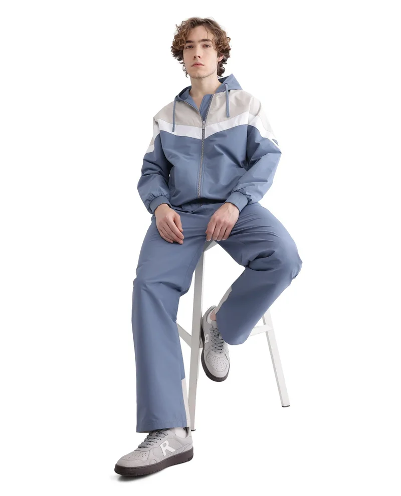 Rare Rabbit Men's Hooded Zipper Closure Cut And Sew Jacket