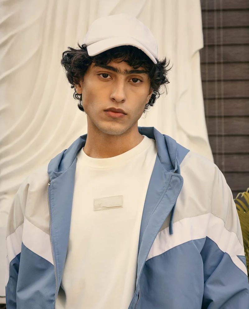 رير رابِت Men's Hooded Zipper Closure Cut And Sew Jacket