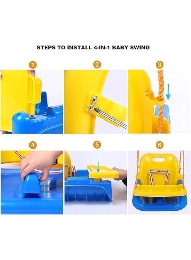 Piccasio Baby Swing, Durable & Sturdy Plastic, Multifunctional Indoor & Outdoor Swing, Non-Toxic Heavy Duty Seat for Playground, Infants & Toddlers - Image 3