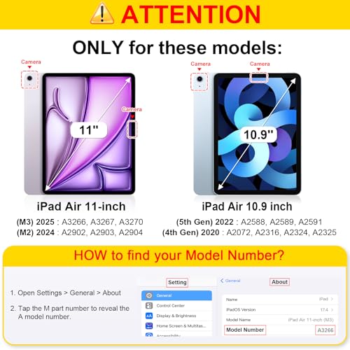 Fintie Keyboard Case for iPad Air 11-inch M3 (2025) / M2 (2024), iPad Air 5th (2022) / 4th Generation 10.9 Inch - Soft TPU Cover w/Magnetically Detachable Bluetooth Keyboard, Fantasy Ombre - Image 2