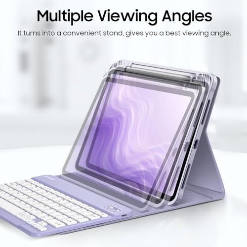 Fintie Keyboard Case for iPad Air 11-inch M3 (2025) / M2 (2024), iPad Air 5th (2022) / 4th Generation 10.9 Inch - Soft TPU Cover w/Magnetically Detachable Bluetooth Keyboard, Fantasy Ombre - Image 5