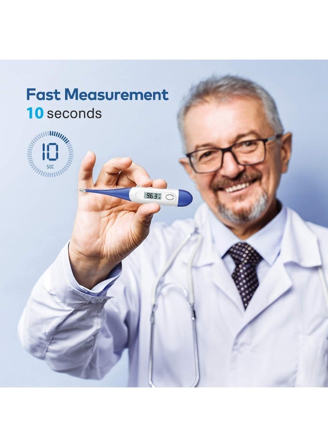 Boncare 10 Seconds Digital Thermometer for Adults and Kids - Accurate & Safe Rectal Thermometer for Baby with Fever Alarm, Oral Thermometer FSA HSA Eligible (Dark Blue) - Image 2