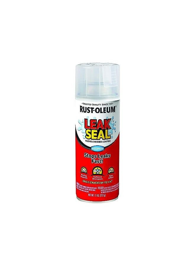رست أوليوم رذاذ طلاء مطاطي مرن من Rust-Oleum 265495 LeakSeal، 11 أونصة، شفاف - Image 1