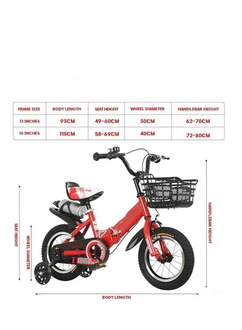 Cool Baby Style 16 inch Kids Bike with Handbrake and Basket with Training Wheels and Fenders Princess Bike - Image 4