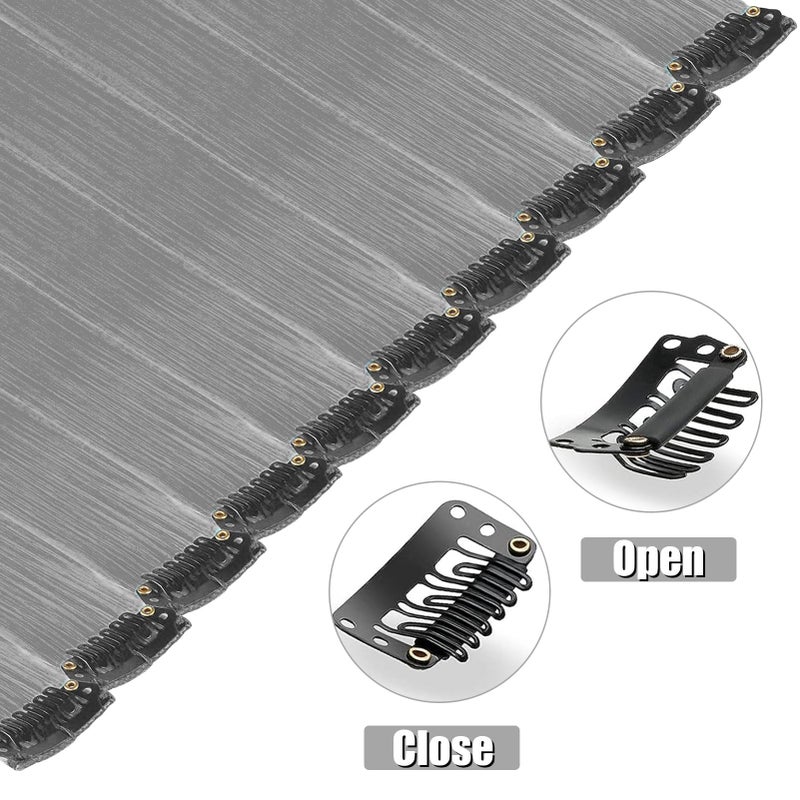 Olldag 12 PCS Grey Hair Extensions Clip in, 22 Inch Colored Hair Extensions Party Highlights Long Straight Synthetic Hairpieces for Women Cosplay - Image 4