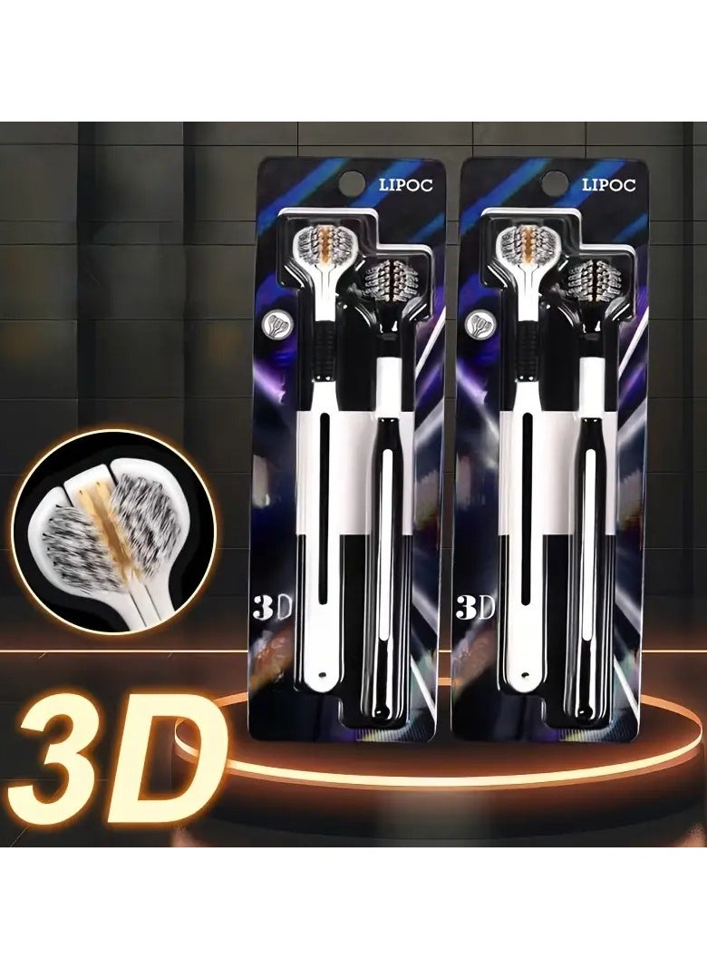 Goolsky 2pcs Ultra-Soft 3D Full-Coverage Manual Toothbrush Set for Deep Clean & Oral Care  - Image 2