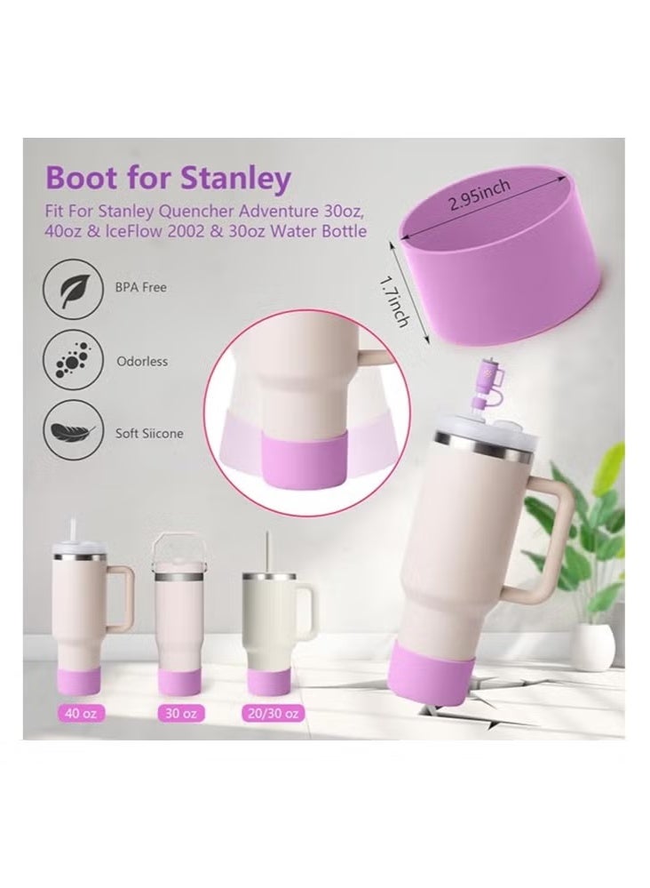 منزل الغابة طقم ملحقات كأس ستانلي بما في ذلك حزام مقبض زجاجة الماء، غلاف سيليكون للكوب، حامل أحمر الشفاه، سلاسل مفاتيح، زخارف مقبض، وملحقات غطاء القشة لكأس ستانلي الأبيض 40 أونصة / 30 أونصة. - Image 4