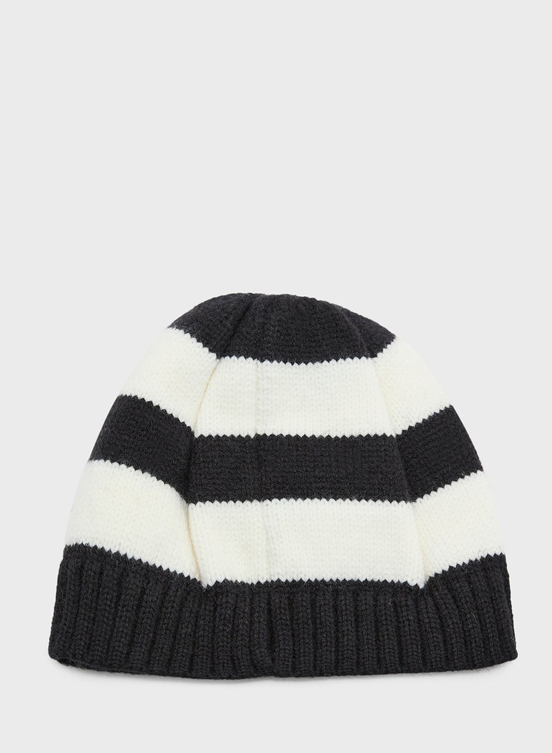 Ginger Striped Floral Winter Beanie - Image 2