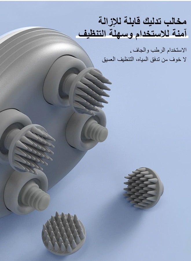 Snooe Electric Scalp Massager Multifunctional Waterproof Head Massager With 96 Kneading Nodes Rechargeable Head Scratcher For Hair Growth Stress Relax Relaxing Gifts For Women Men Her(White) - Image 3