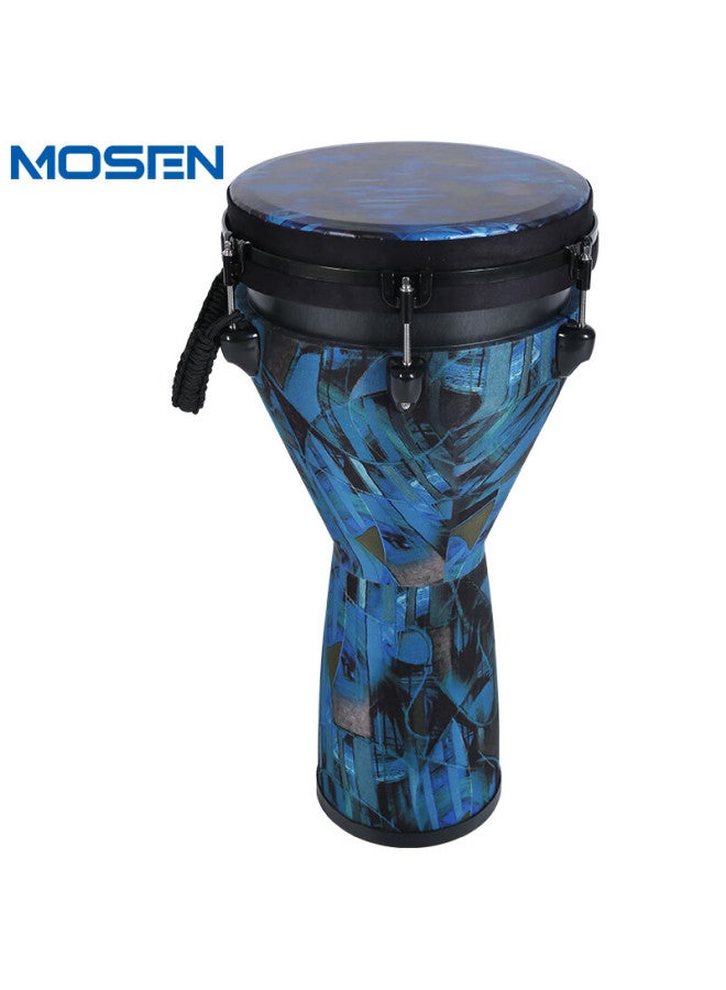 Mosen 12-inch Professional African Drum, Carbon Fiber Material Lijiang Hand Drum, Tunable Fashionable Style, Interstellar Blue