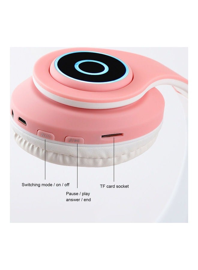 Headset Wireless Bluetooth 5.0 headset Adjustable stereo headset Cute Cat's ears (Steamed cat-ear shaped bread) wireless headset - Image 3