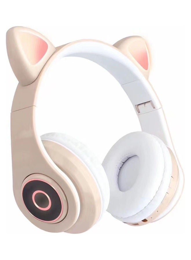 Headset Wireless Bluetooth 5.0 headset Adjustable stereo headset Cute Cat's ears (Steamed cat-ear shaped bread) wireless headset - Image 1