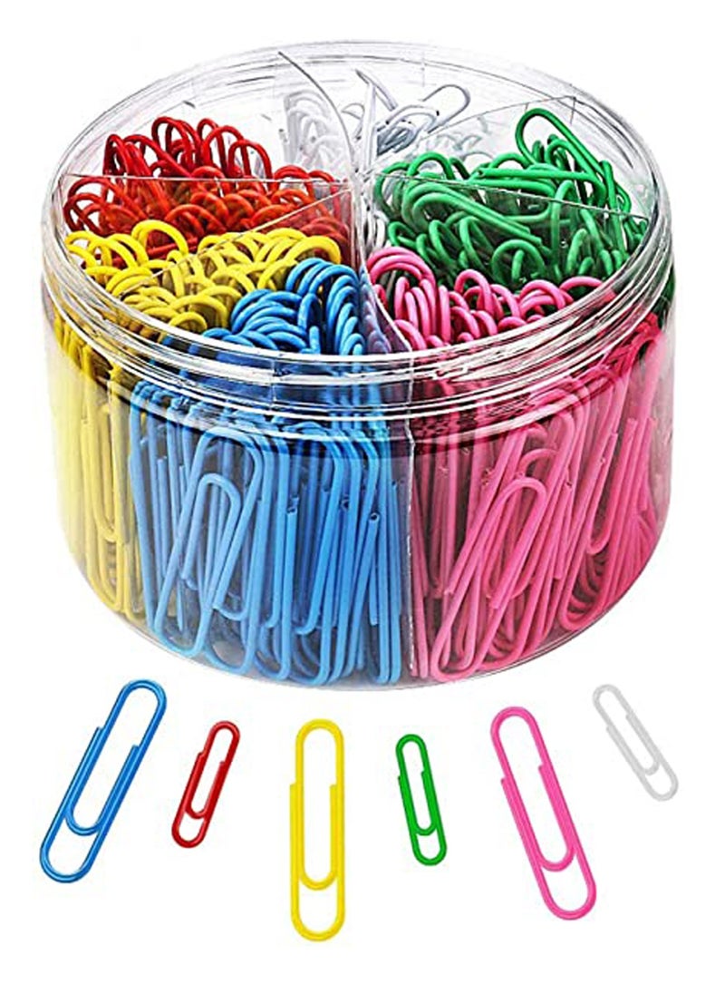 Excefore Paper Clips, 450 Pieces Colored Paperclips Clips Assorted Sizes, Medium 28mm and Jumbo Sizes 50mm, Office Clips for School Personal Document Organizing Professional Work  - Image 1