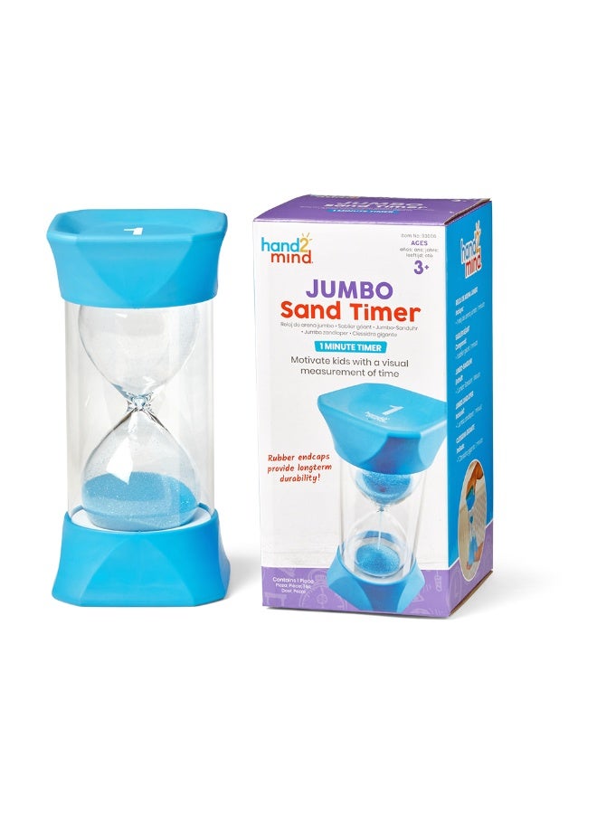 Learning Resources Jumbo Sand Timer (1-Minute, 15Cm X 7Cm, Green, Ages 3+) - Image 1