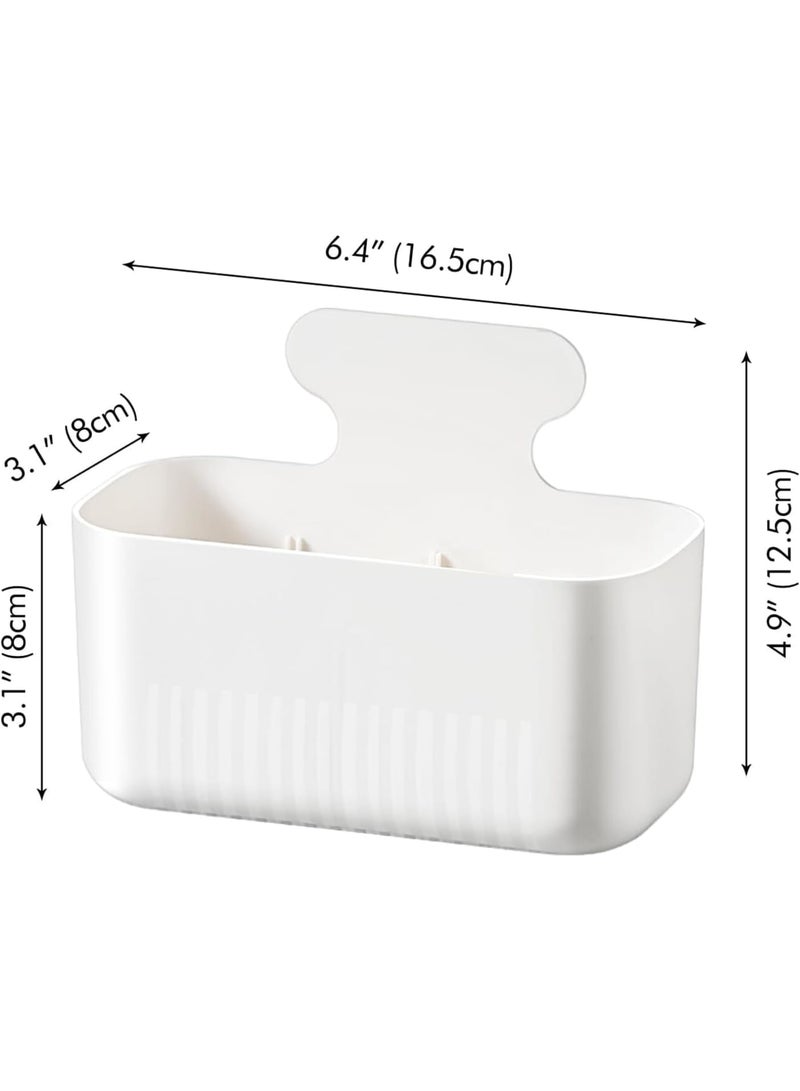 KASTWAVE Pack of 4 Kitchen Cabinet Door Storage Box, Wall Mounted Storage Box, Self-Adhesive Wall Mounted Storage Box, for Bathroom, Bedroom, Fridge, Cabinet (16.5 x 8 x 12.5cm, White)  - Image 3