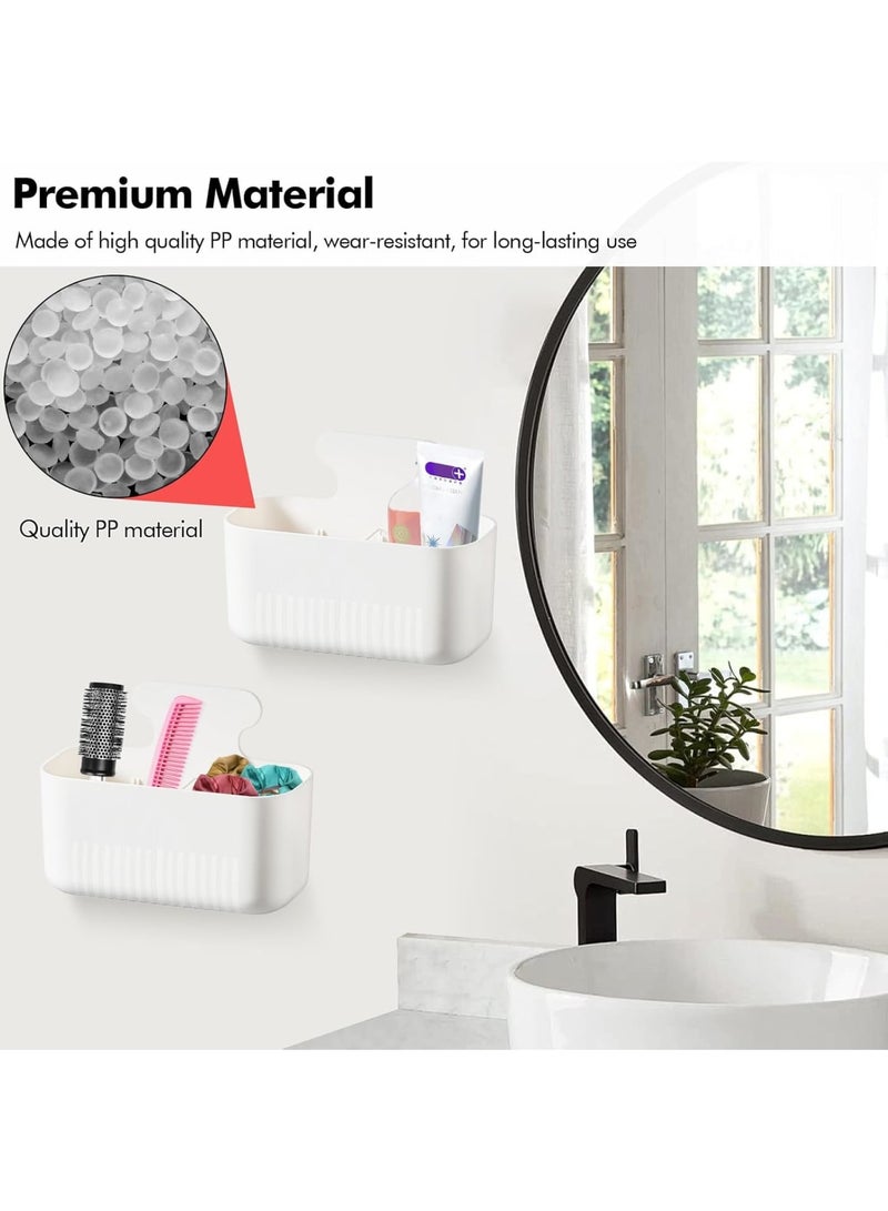 KASTWAVE Pack of 4 Kitchen Cabinet Door Storage Box, Wall Mounted Storage Box, Self-Adhesive Wall Mounted Storage Box, for Bathroom, Bedroom, Fridge, Cabinet (16.5 x 8 x 12.5cm, White)  - Image 4