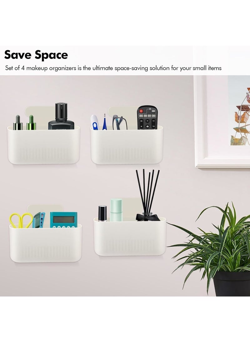 KASTWAVE Pack of 4 Kitchen Cabinet Door Storage Box, Wall Mounted Storage Box, Self-Adhesive Wall Mounted Storage Box, for Bathroom, Bedroom, Fridge, Cabinet (16.5 x 8 x 12.5cm, White)  - Image 5