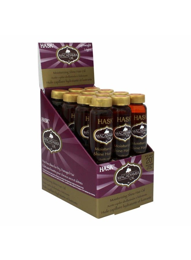 Hask Vials Macadamia Oil Shine Treatment, 0.62 Fl Oz (Pack of 12) - Image 1