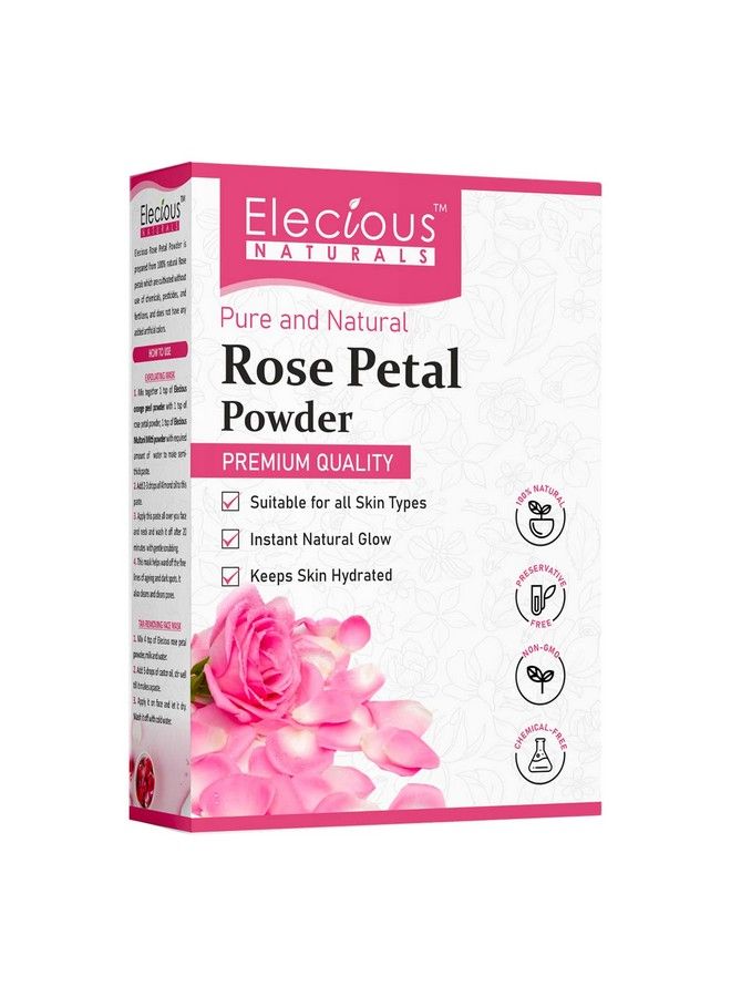 Elecious Pure Rose Petals Powder For Face Skin And Hair (200 Grams) ; Chemicalfree Preservative Free Nongmo No Artificial Color - Image 2