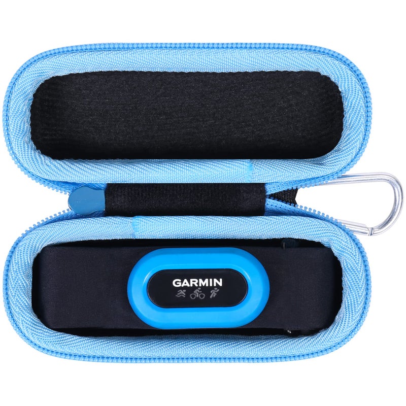 Aenllosi Hard Carrying Case Replacement Compatible with Garmin HRM-Pro Plus, Premium Chest Strap Heart Rate Monitor Holder(Case Only) (Blue Zipper) - Image 1