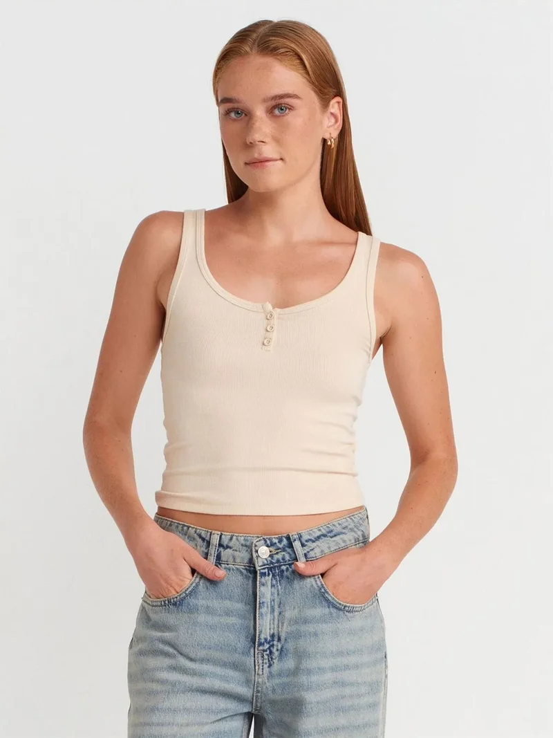 ديلفين Dilvin Slim Fit Crop Cami Blouse