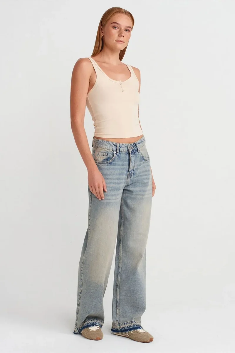 Dilvin Cream Natural DILVIN Slim Fit Crop Cami Blouse for Women | Best Price UAE